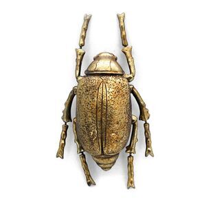 10 Inch Resin Gold Beetle Painted Sculpture Wall Art Home Decor Hanging Statue